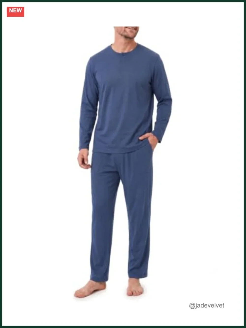 Slub Cotton Pajama Set Breathable Henley Sleepwear for Hot Sleepers